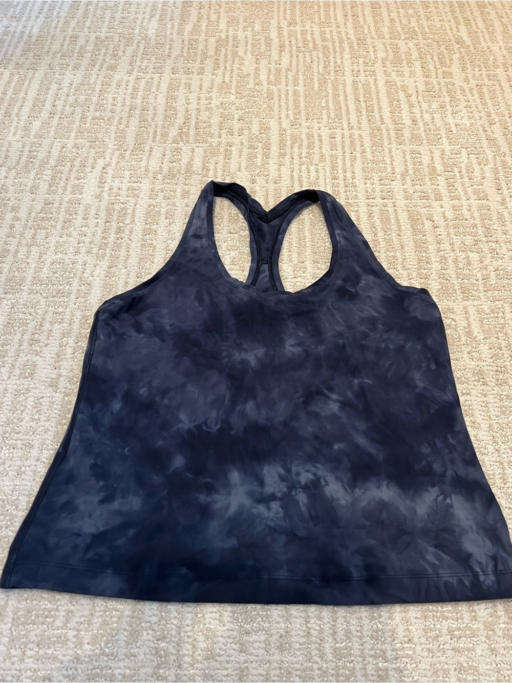 Lululemon Cool Racerback Tank Shorter Length -Diamond Dye Asphalt Grey True Navy - Picture 3 of 6